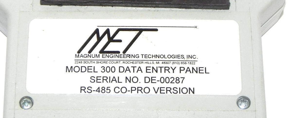 Used MET MODEL 300 DATA ENTRY PANEL