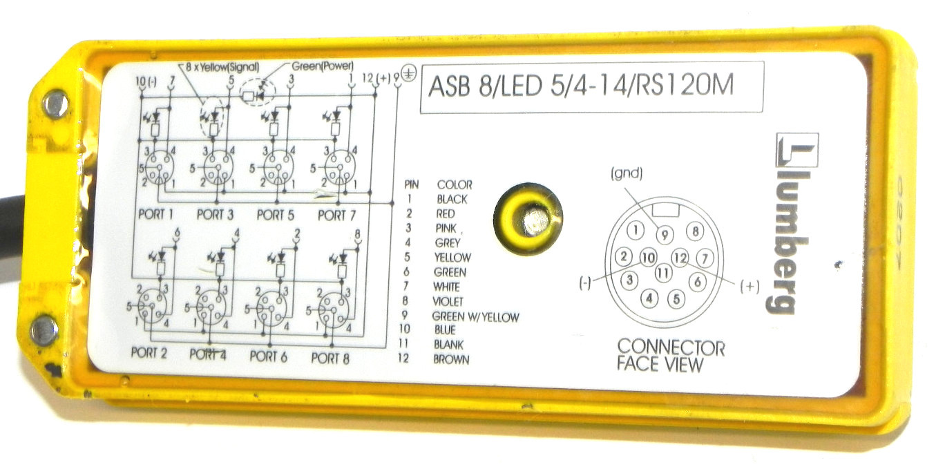 Used LUMBERG ASB 8/LED 5/4-14/RS120M DISTRIBUTION BOX MICRO 8PORT