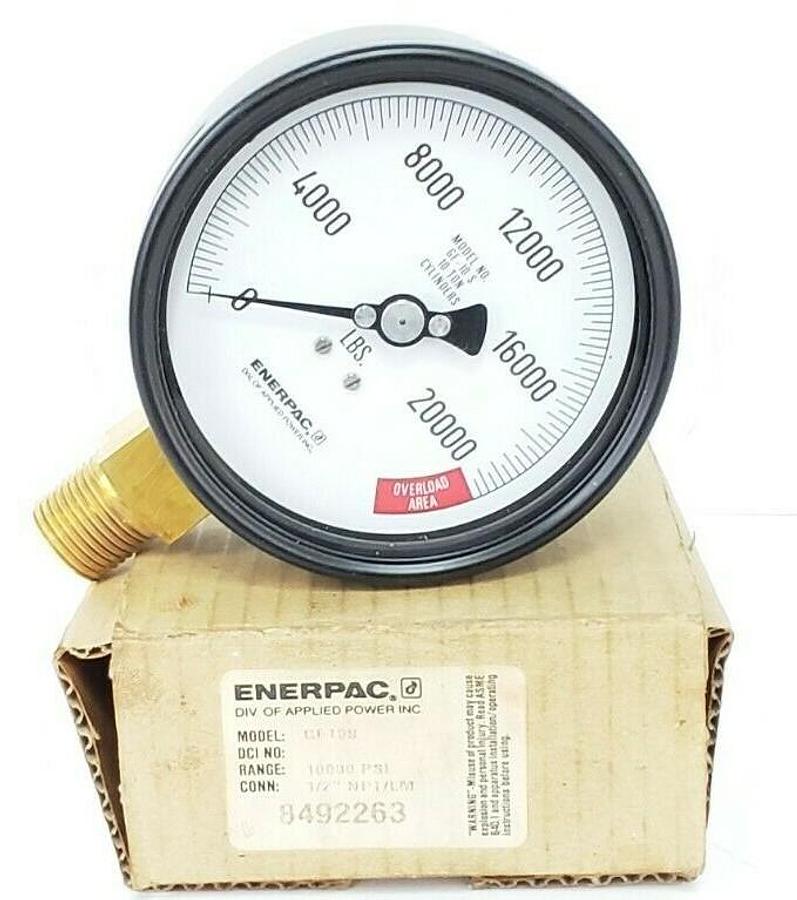 NIB ENERPAC GF10S GAUGE RANGE: 10,000 PSI CONN: 1/2'' NPT/LM, 8492263