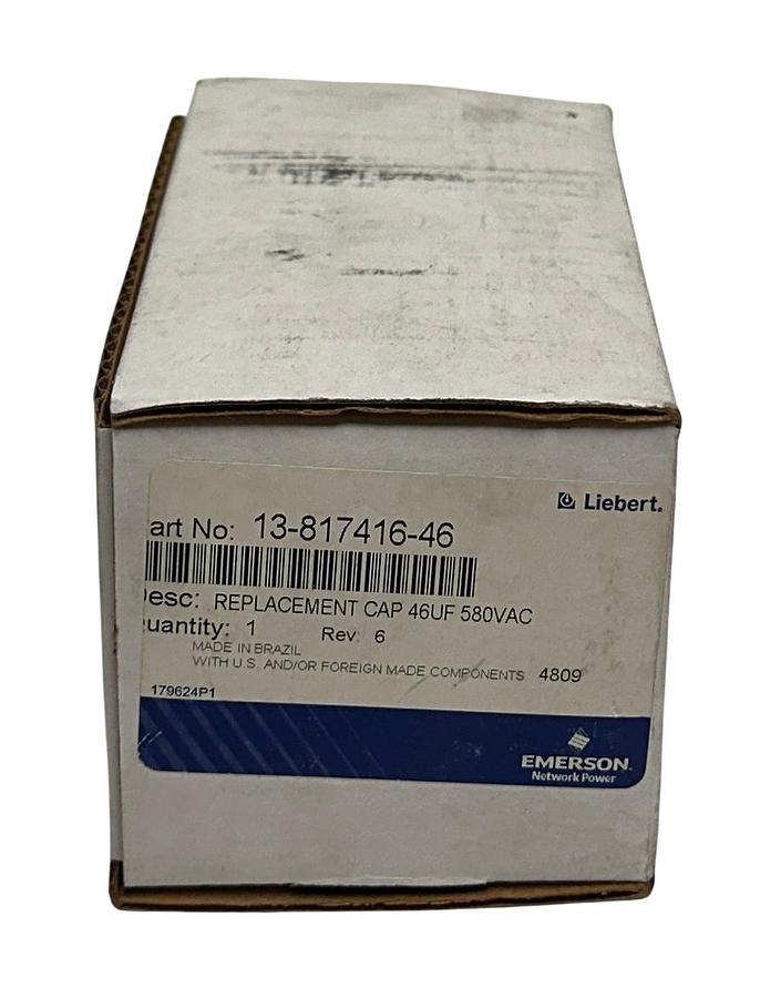 Used EMERSON LIEBERT EPCOS 13-817416-46 / 12-817446-00 REPLACEMENT CAP 46UF 580V NSMP