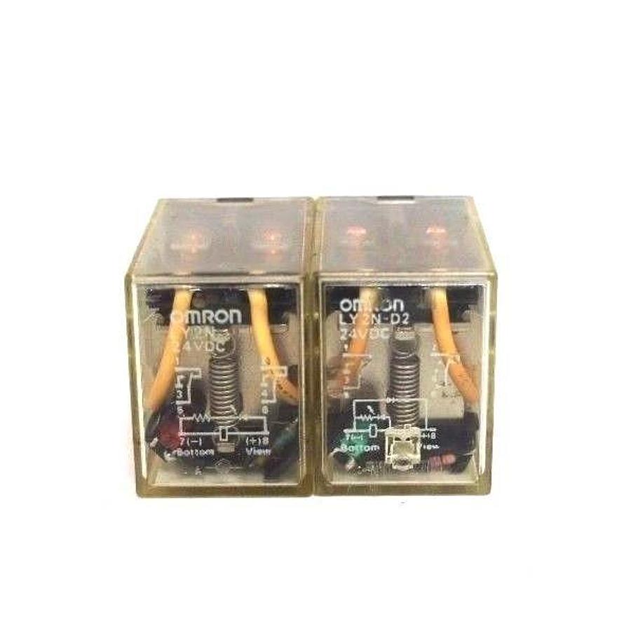 Used LOT OF 5 OMRON LY2N & LY2N-D2 RELAYS 100-110VAC, 24VDC, LY2ND2