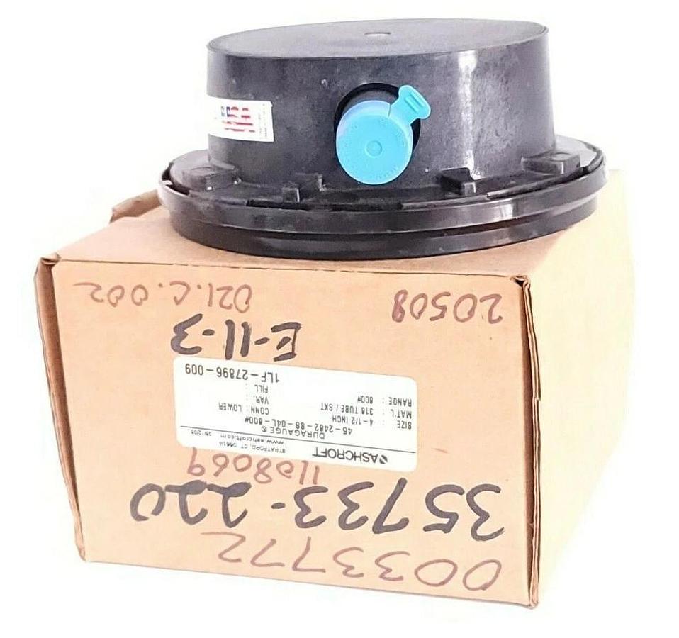 Used NIB ASHCROFT 45-2462-SS-04L-600# DURAGAUGE SIZE: 4-1/2'' 452462SS04L RANGE: 600#