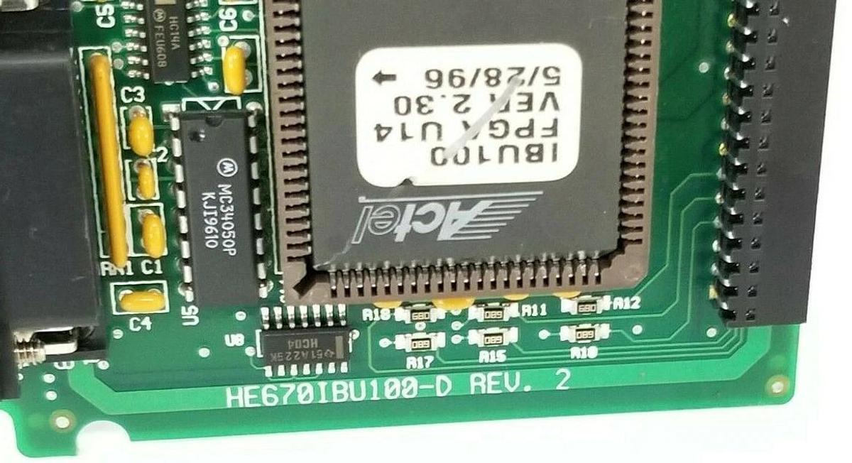 Used HORNER ELECTRIC HE670IBU100-D REV. 2 CONTROL BOARD HE670IBU100 IBU100 FPGA U14