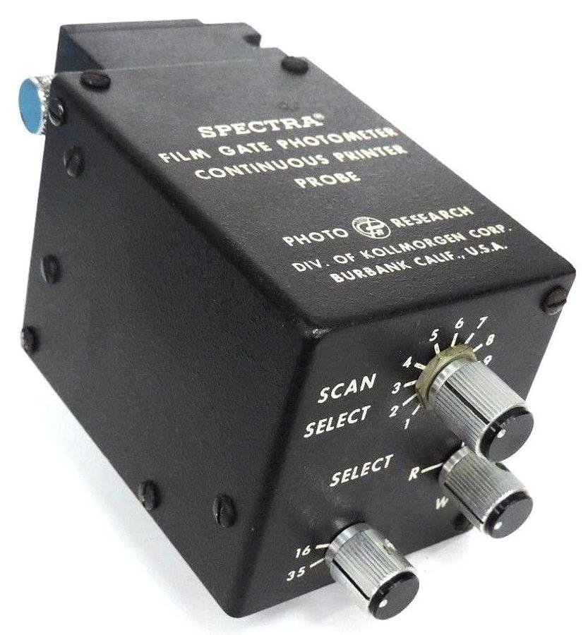 Used SPECTRA FILM GATE PHOTOMETER W/ CONTINUOUS PRINTER PROBE 900-BH-C-3 & BRACKETS