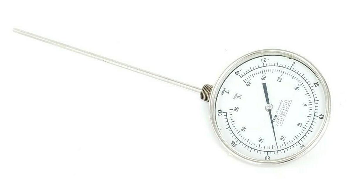 Used WIKA TREND -40 TO 120 DEG F / -40 TO 50 DEG C THERMOMETER, 12" STEM
