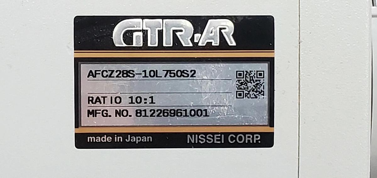 NEW NISSEI CORP. GTR-AR AFCZ28S-10L750S2 MFG. NO. 81226961001 RATIO: 10:1