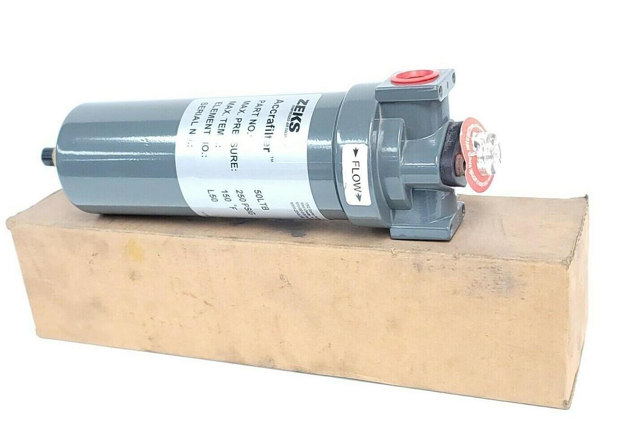 NEW ZEKS 50LTB ACCRAFILTER PRESSURE REGULATOR 250 PSIG ELEMENT NO. L50