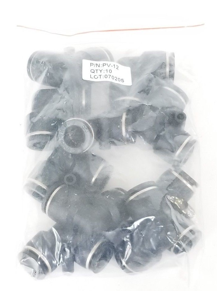 LOT OF 10 NEW PISCO PNEUMATICS PV-12 FITINGS, 12MM, ELBOW, PV12