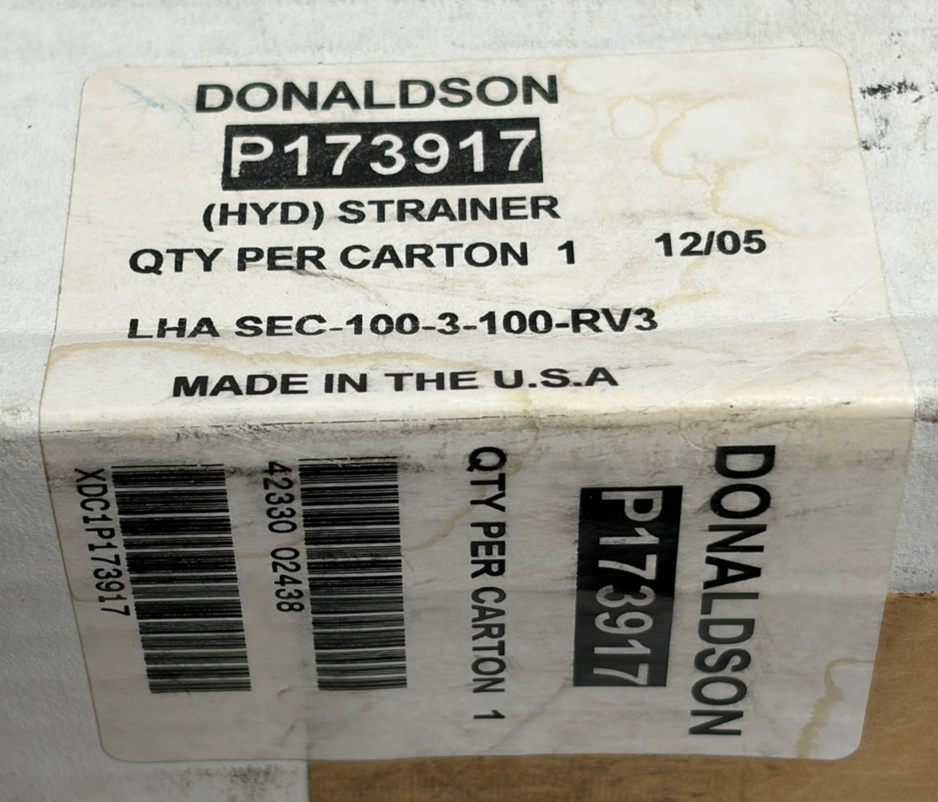 Used New Donaldson P173917 Hydraulic Filter Suction Sump Strainer SEC-100-3-100-RV3