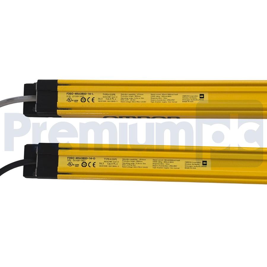 Used OMRON STI F3SG-4RA0800-14 F3SG-RA SAFETY LIGHT CURTAIN SET 14mmx800mm 24VDC NSNP