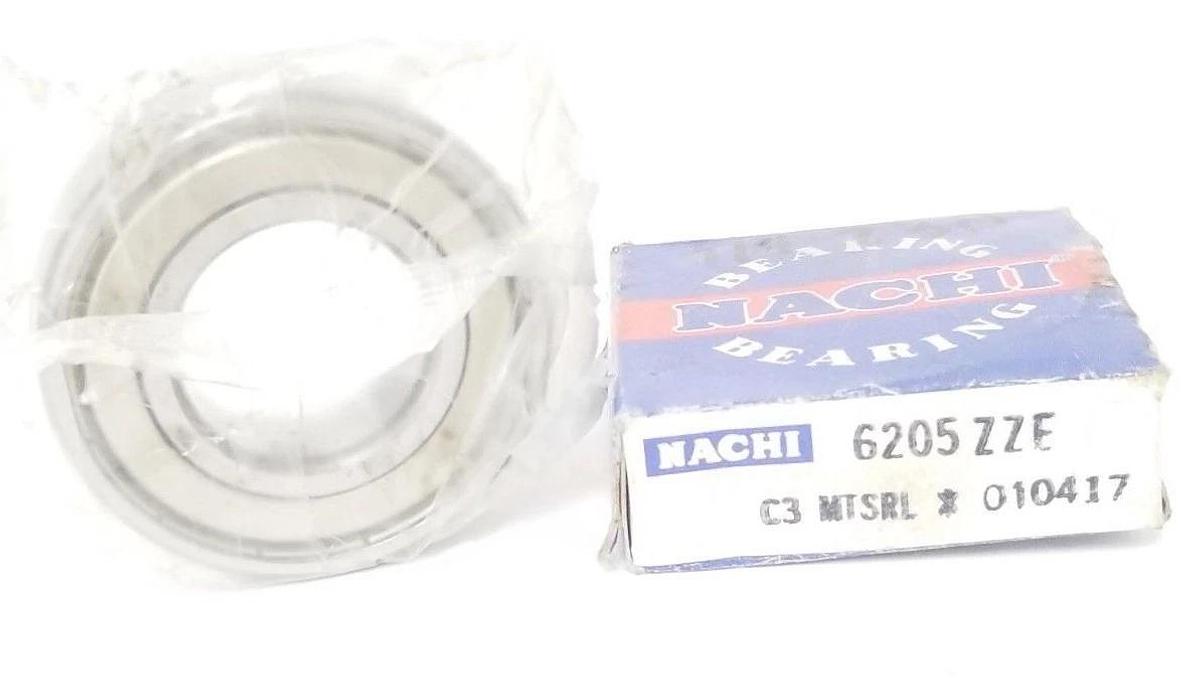 Used NIB NACHI 6205ZZE-C3 BALL BEARING 25MM ID X 52MM OD X 15MM WIDTH, 6205ZEC3