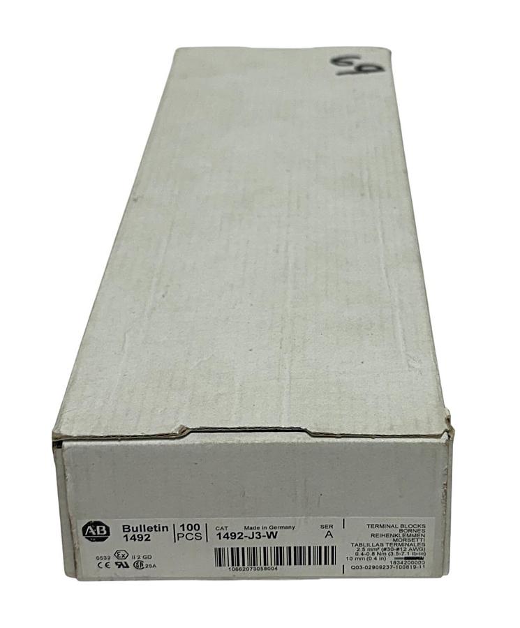 Used 68 ALLEN BRADLEY 1492-J3-W /A BULLETIN 1492 TERMINAL BLOCKS WHITE AC/DC OEM NSMP