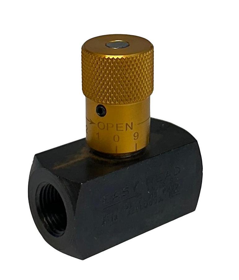 Used DELTROL 10120-66 / EN25S HYDRAULIC INLINE NEEDLE VALVE W/ KNURL KNOB NSMP