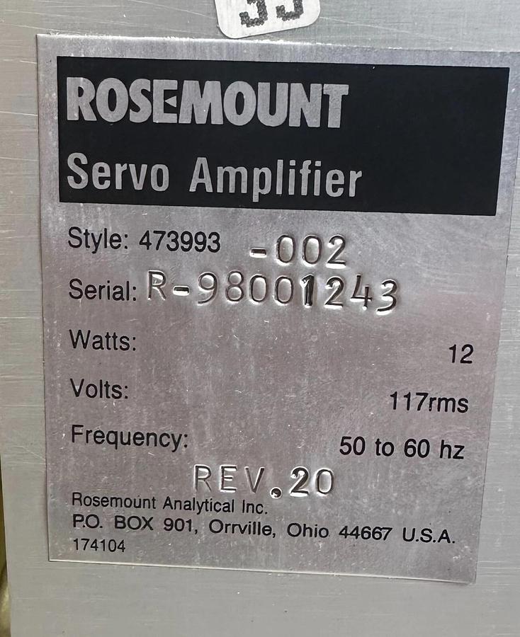 NEW ROSEMOUNT 473993-002 / 473993002 SERVO AMPLIFIER 50/60Hz 12W REV. 20