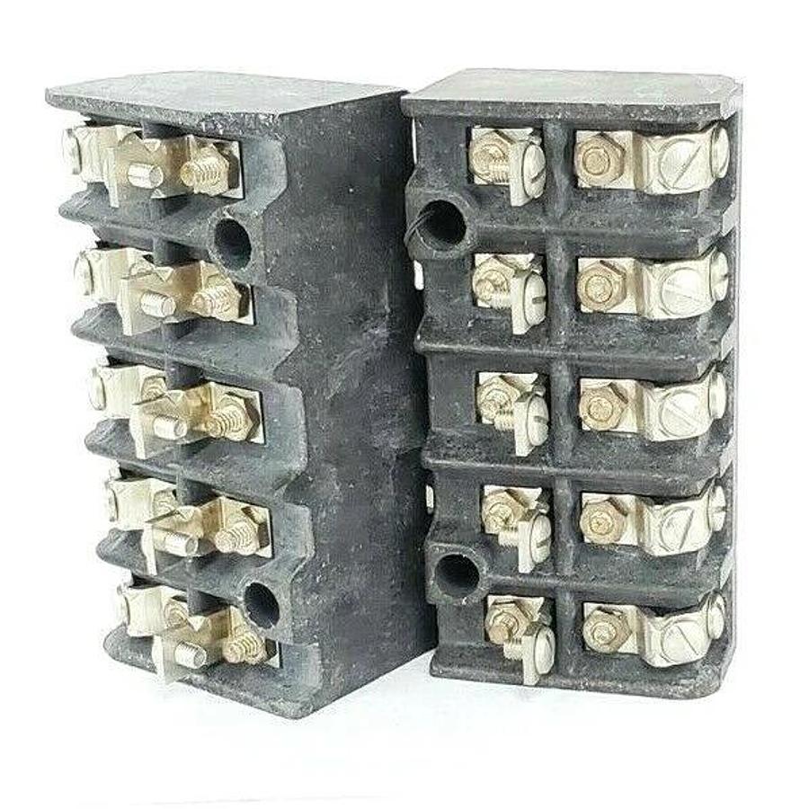 Used LOT OF 2 ALLEN-BRADLEY X-49662 CONTACT BLOCKS, SIZE 1, 5NO, X49662