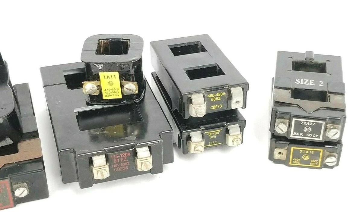 Used LOT OF 10 ALLEN BRADLEY STARTER COILS 71A11 72A27 70A288 70A83 PA236 1A11 73A86