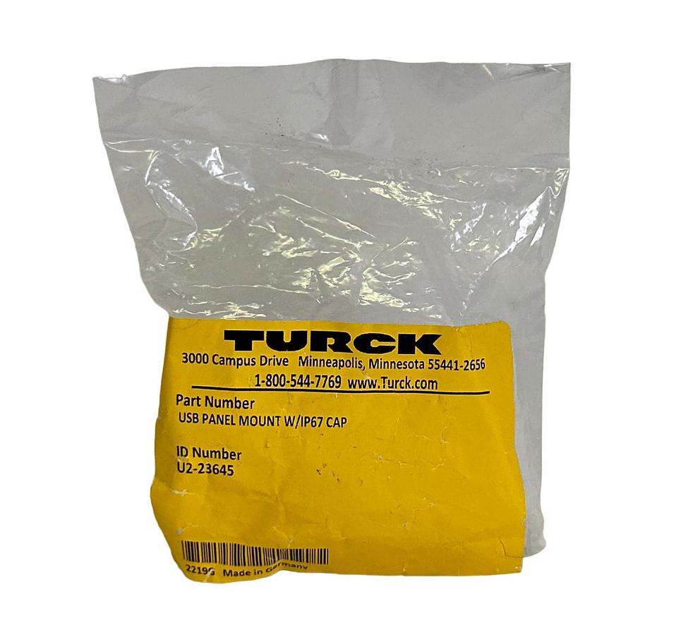 Used NEW TURCK U2-23645 / U223645 USB PANEL MOUNT W/ IP67 CAP