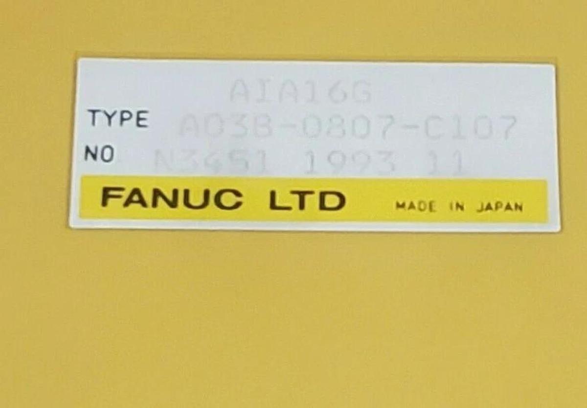 Used FANUC A03B-0807-C107 AIA16G INPUT MODULE AIA16G NO. N3441 1993 11