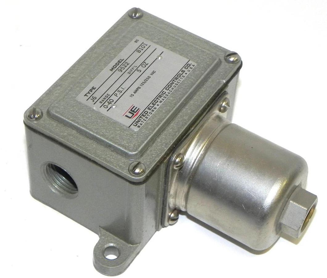 Used NIB UNITED ELECTRIC J6-9522-148 PRESSURE SWITCH 0-40PSI, J695SS148