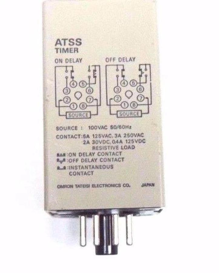 Used OMRON ATSS TIMER 100VAC, 50/60HZ, 0-10 SEC.