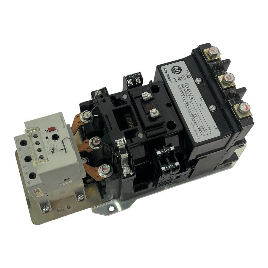 Used Allen-Bradley 509-DOD-XXX /A Size 3 Starter 90A 110/120V Coil  w/ 592-EEGD Relay