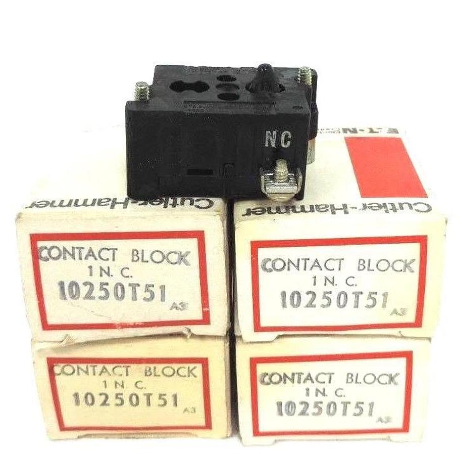 Used LOT OF 4 NIB CUTLER HAMMER 10250T51 SER. A3 CONTACT BLOCKS 1 N.C.