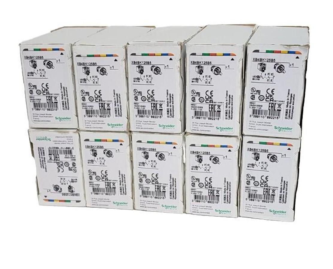 Used LOT OF 10 NEW SCHNEIDER ELECTRIC XB4BK125B5 SELECTOR SWITCHES