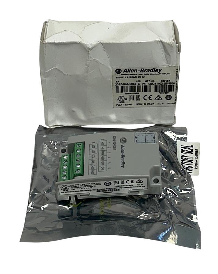 Used ALLEN BRADLEY 2080-IQ4/OB4 /A Micro800 INPUT / OUTPUT MODULE 2080-IQ4OB4 NSMP
