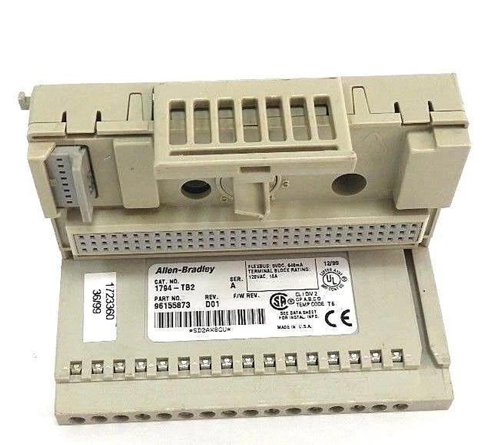 Used ALLEN BRADLEY 1794-TB2 FLEXBUS TERMINAL BASE SER. A, REV. D01, 96155873