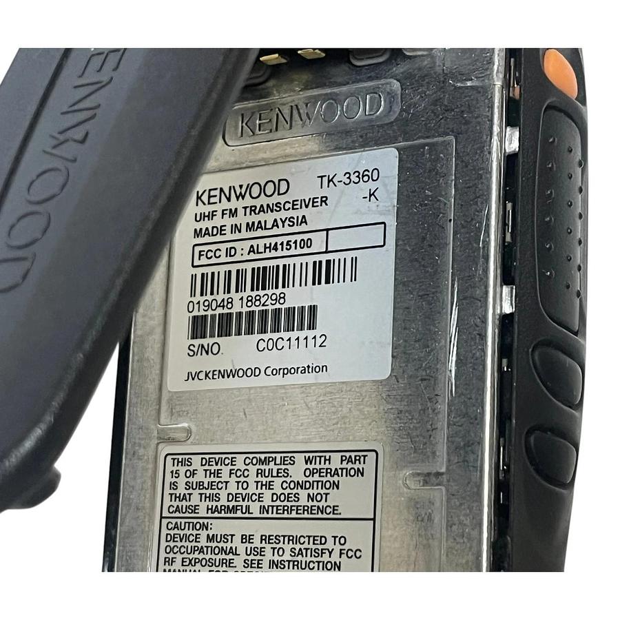 Used Kenwood TK-3360 UHF Radio KSC-25LS Charger Base W0H-0010 Adapter Bundle