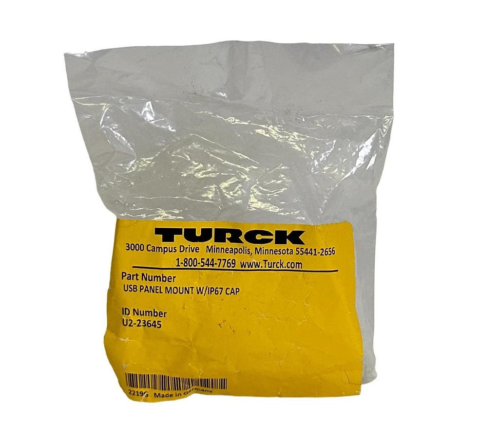 Used NEW TURCK U2-23645 / U223645 USB PANEL MOUNT W/ IP67 CAP