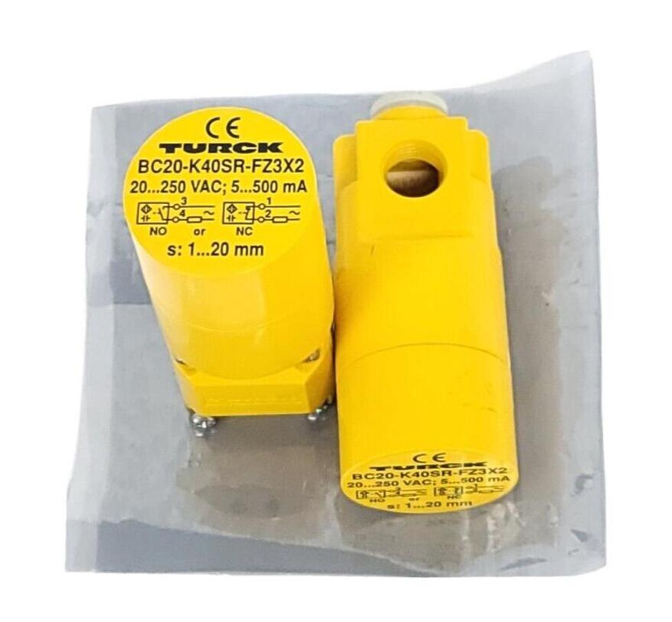 Used LOT OF 2 TURCK BC20-K40SR-FZ3X2 EMBEDDABLE CAPACITIVE SENSORS