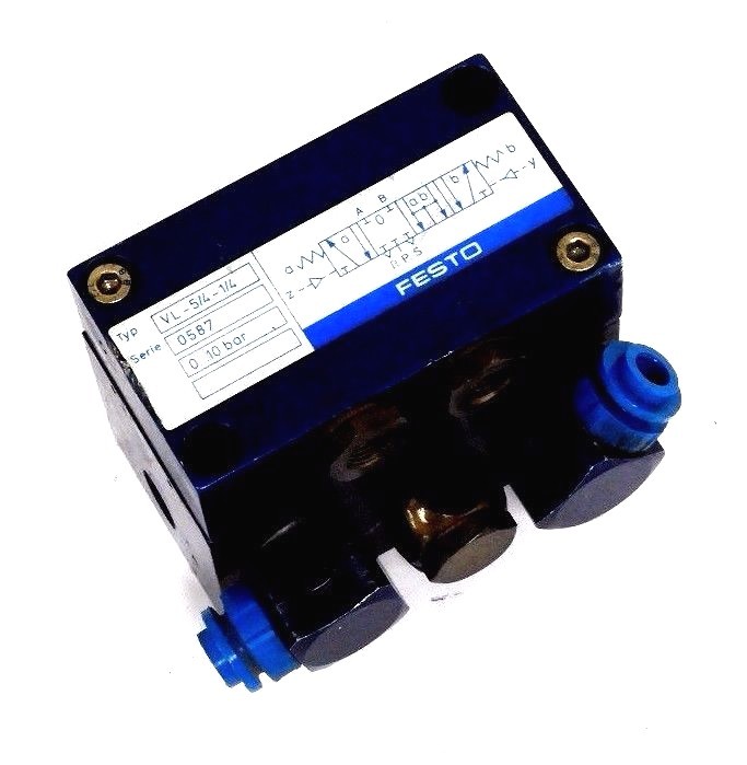 Used FESTO VL-5/4-1/4 PNEUMATIC VALVE VL5/41/4, SERIE: 0587, 0...10 BAR