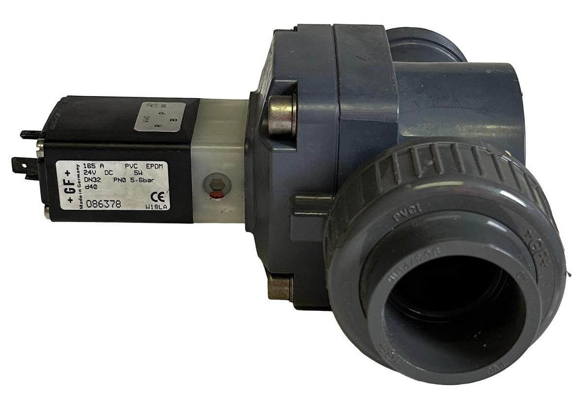 Used NEW +GF+ SIGNET DN32 TRUE UNION BALL VALVE 165A PVC EPDM 24VDC 5W d40 086378