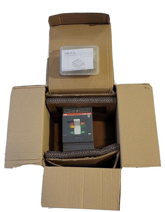 Used NEW ABB SACE TMAX T4 L-D 250 CIRCUIT BREAKER 1SDA063284R1 W/ ACCESSORIES