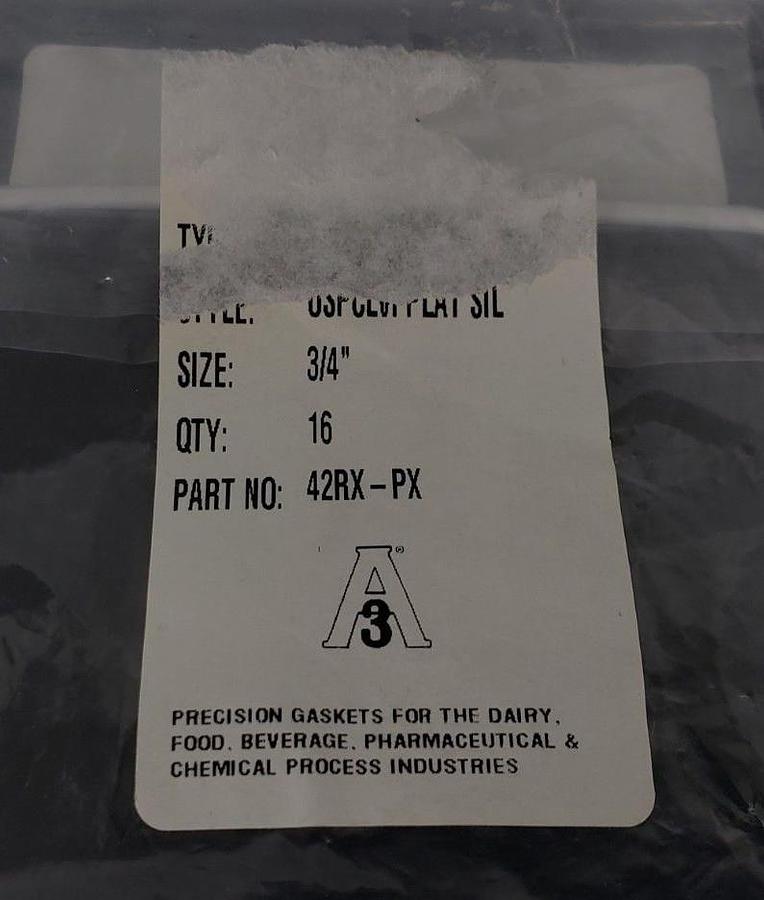 Used LOT OF 16 NEW A3 42RX-PX 3/4" SILICONE GASKETS 42RXPX