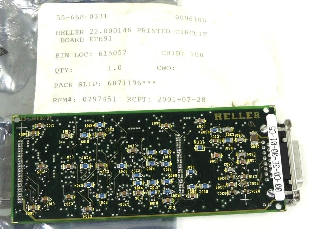 Used HELLER 22.000146 PRINTED CIRCUIT BOARD ETH91, C 22.000146X-00083, 20.003871-03