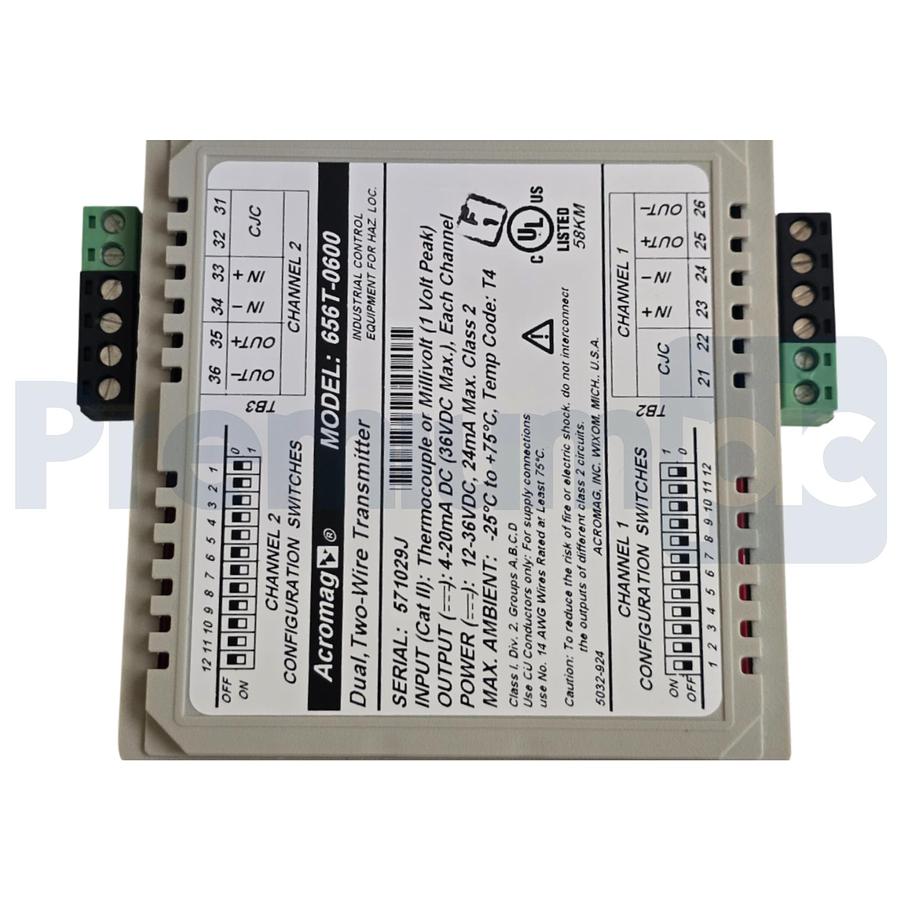 Used ACROMAG 656T-0600 600T DUAL TC/mV INPUT, TWO-WIRE TRANSMITTER 656T0600 NSMP