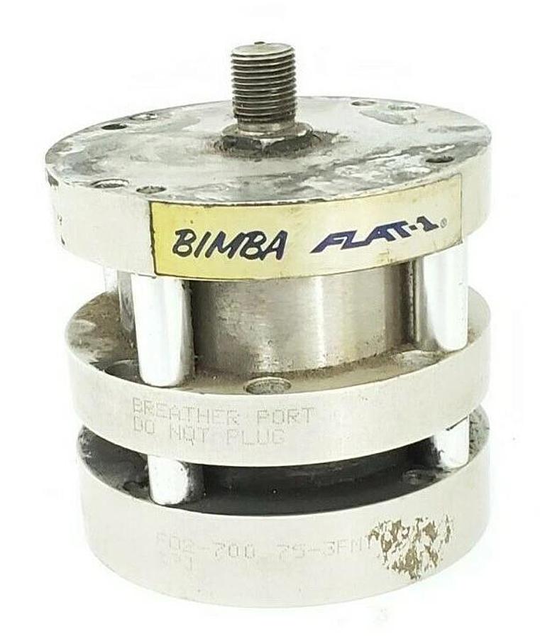 Used BIMBA F02-700 75-3FMT FLAT-1 PNEUMATIC CYLINDER 1/2'' IN. THREAD