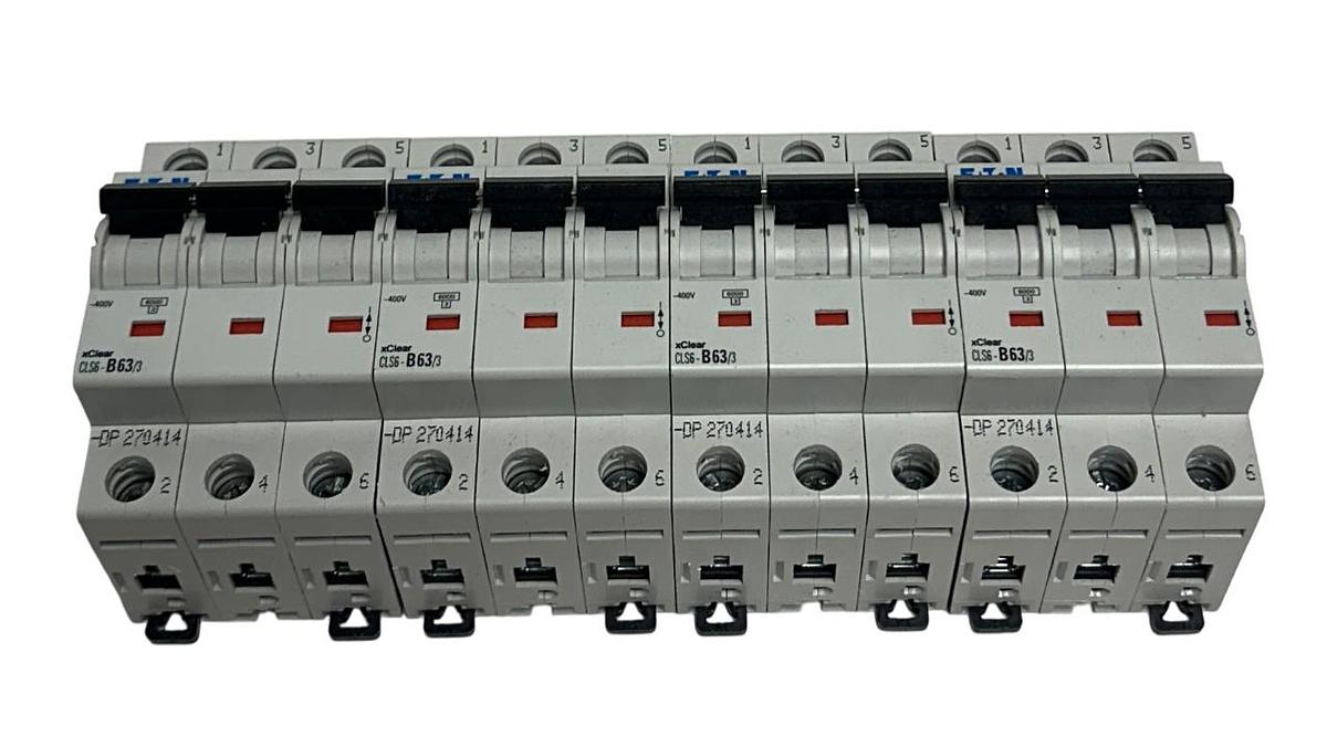 Used 4 EATON CLS6-B63/3-DP / 270414 MOELLER SERIES xCLEAR CIRCUIT BREAKERS 63A USNP
