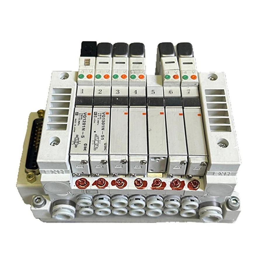 Used SMC VV5Q11-C01-07-DAL01096 / VV5Q11C0107DAL01096 PNEUMATIC MANIFOLD VQ1301N-51