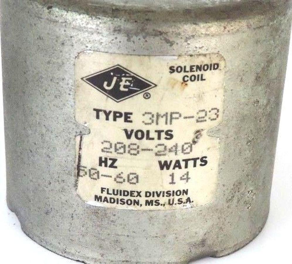 Used PARKER JACKES EVANS SOLENOID VALVE 208-240V 14W SOLENOID COIL NORMALLY CLOSED