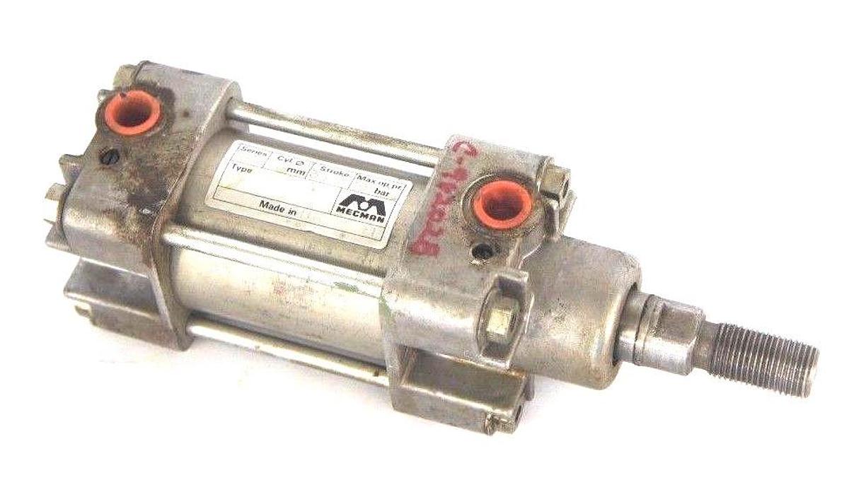 Used MECMAN SERIES 165 AIR CYLINDER VALVE CYL. 50MM, STROKE 35, MAX OP. PR. 10 BAR