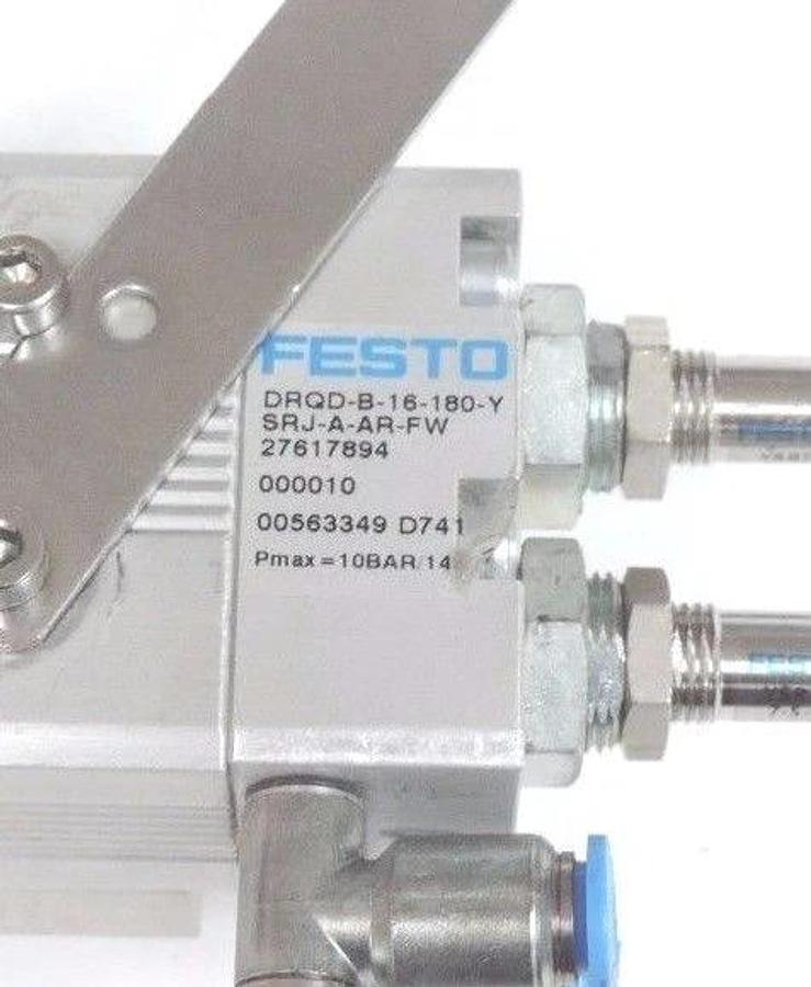 Used FESTO DRQD-B-16-180-Y-SRJ-A-AR-FW SEMI ROTARY DRIVE W/ SCHUNK 340010 GRIPPER
