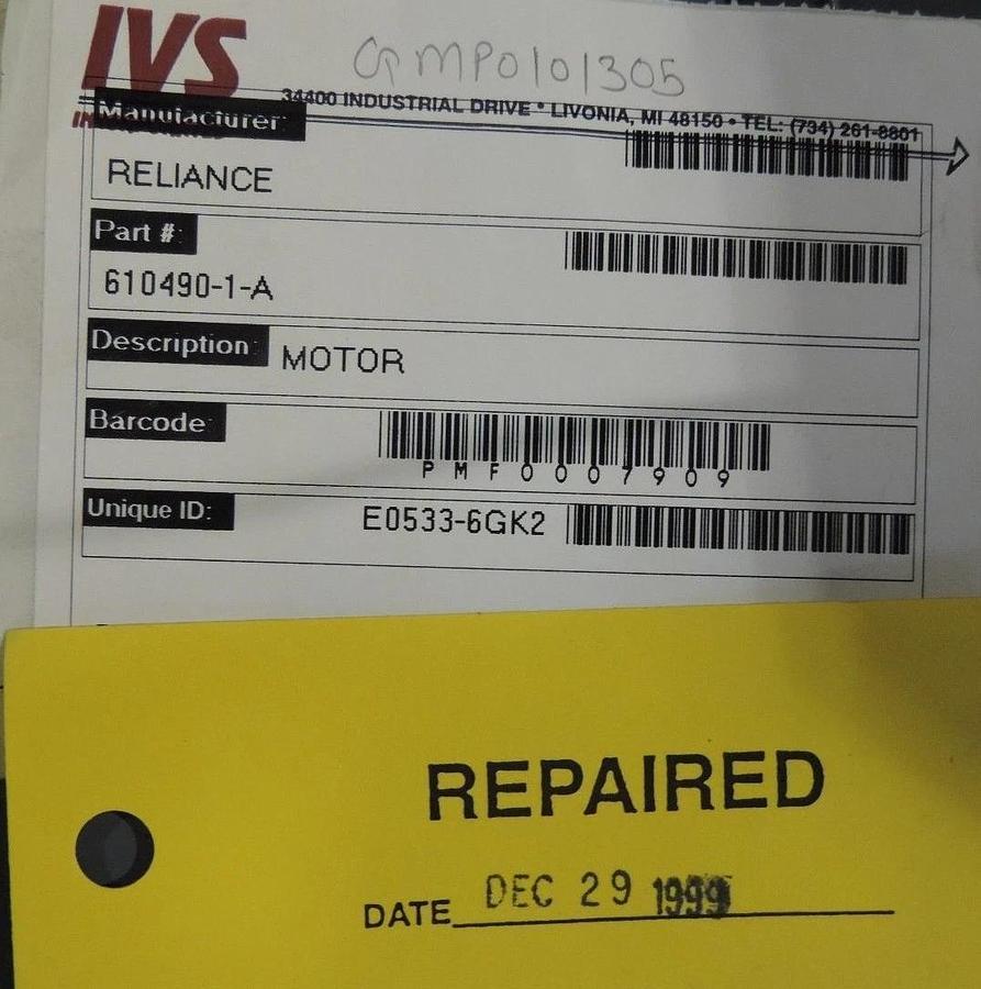 Refurbished ALLEN BRADLEY 1329L-LB0401017FVH BULLETIN INVERTER DUTY MOTOR *REPAIRED*
