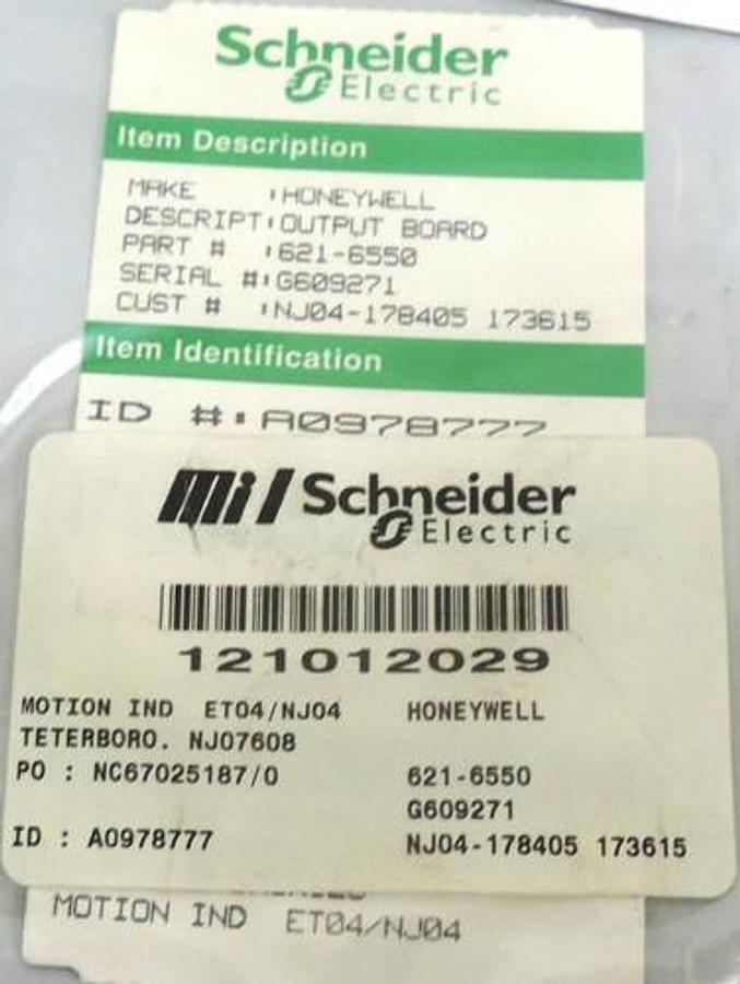 Used HONEYWELL 621-6550 OUTPUT BOARD MODULE 24VDC 6216550 QUALITY ASSURANCE REPORT