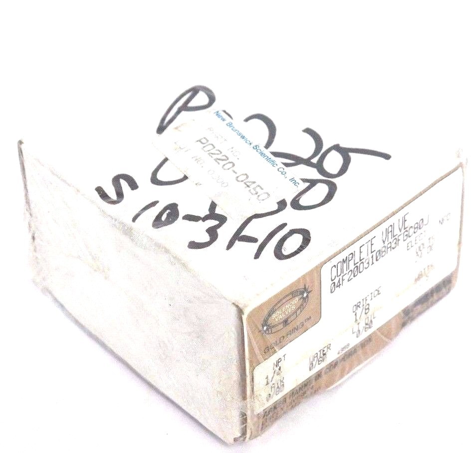 NIB PARKER BRUNSWICK 04F20O3108A3FGC80J SOLENOID VALVE 1/4 NPT 24VDC PO220-0450
