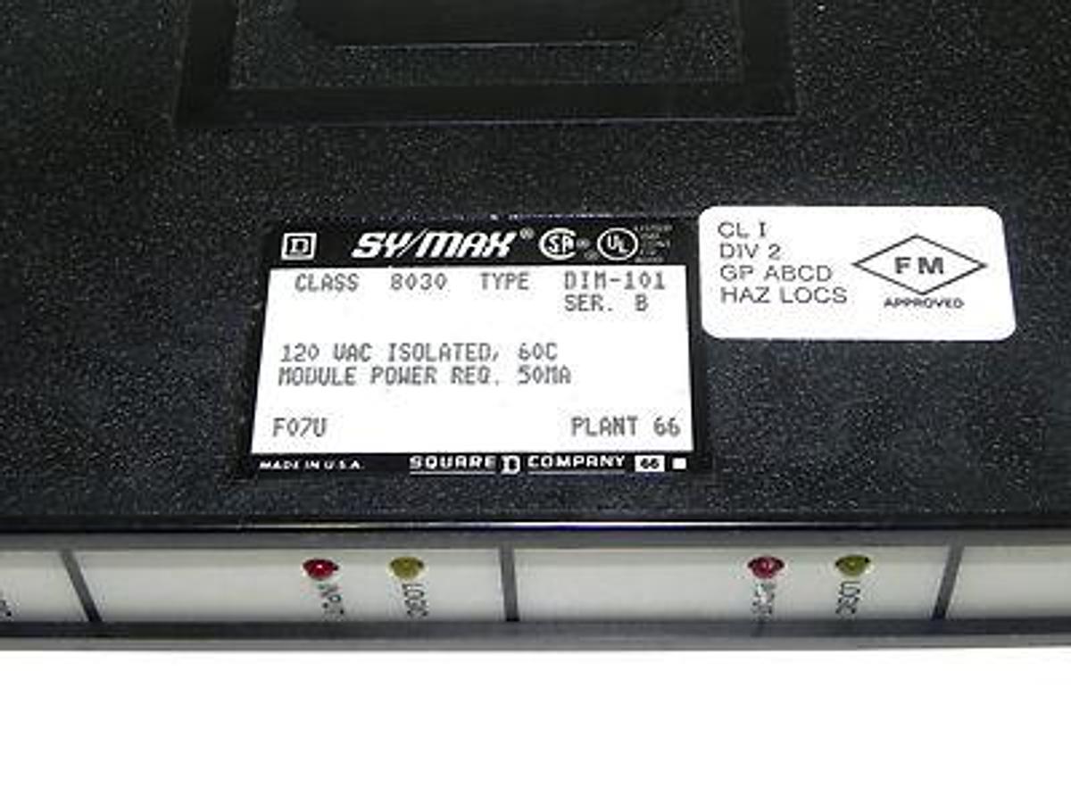 Used NIB SQUARE D 8030-DIM-101 SY/MAX 120 VAC ISOLATED DELUXE INPUT MODULE SER. B