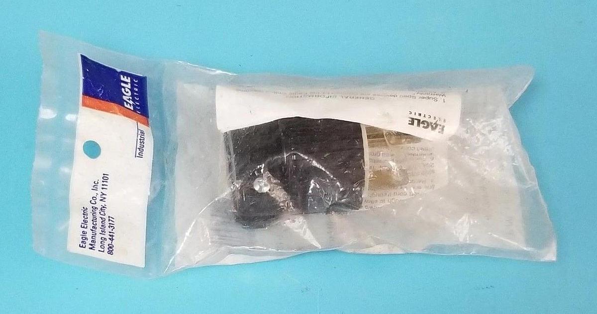 Used NEW EAGLE ELECTRIC 5666 INDUSTRIAL GROUNDING PLUG 15A, 250V, 2P
