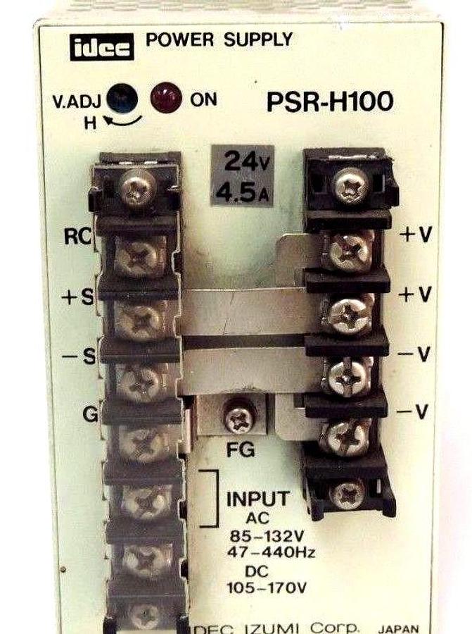 Used IDEC MODEL PSR-H100 POWER SUPPLY 85-132VAC 47-440HZ 105-170VDC